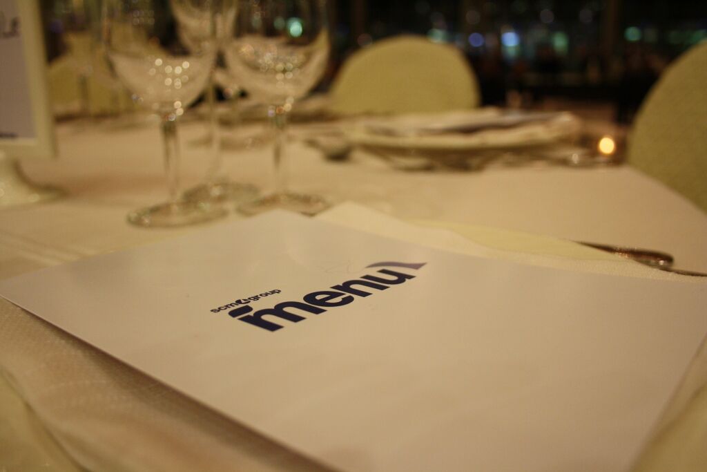 A Tango rhythm menu at the Scm Group Technodomus dinner 