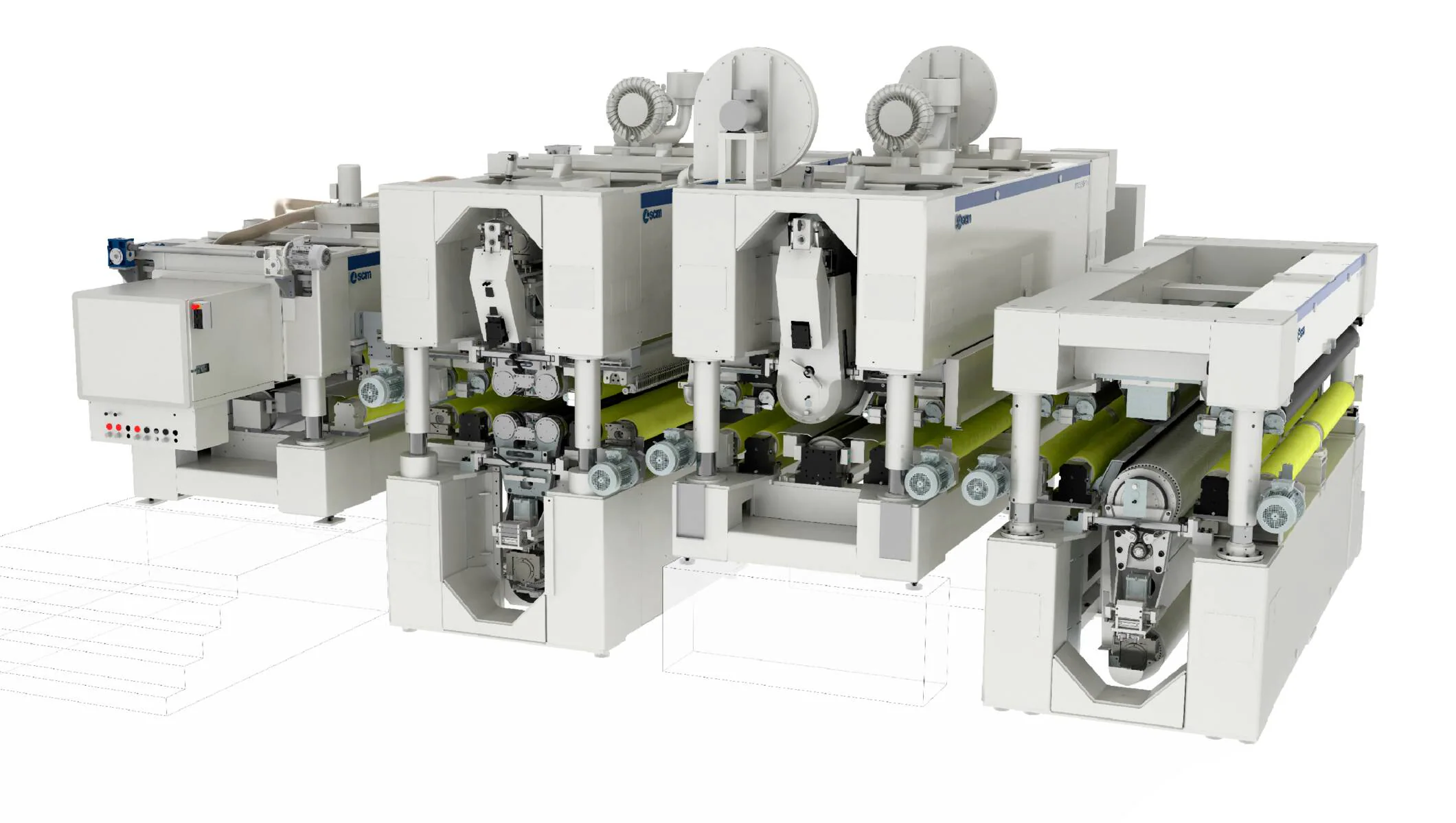Breitbandkalibrier- und Feinschliffautomaten  - Breitbandkalibrier-Feinschliffautomat für BSP-Platten - dmc system xl